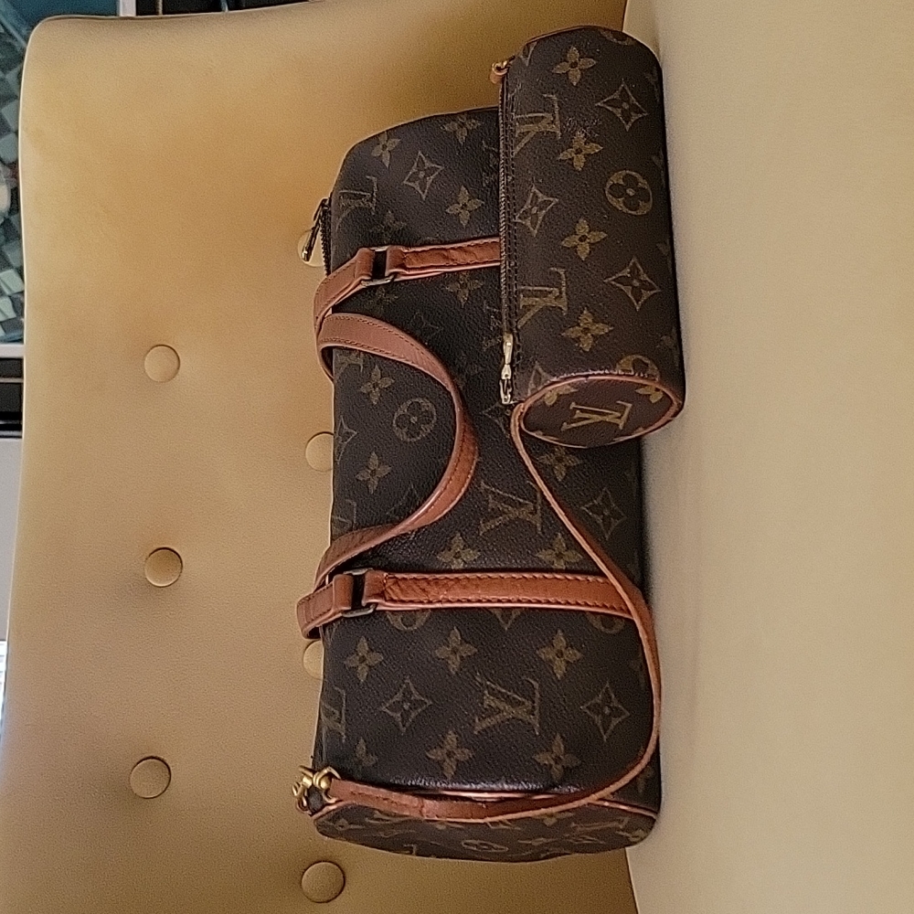 AUTHENTIC LOUIS VUITTON VINTAGE PAPPION 30 WITH MINI PAPPION POCHETE